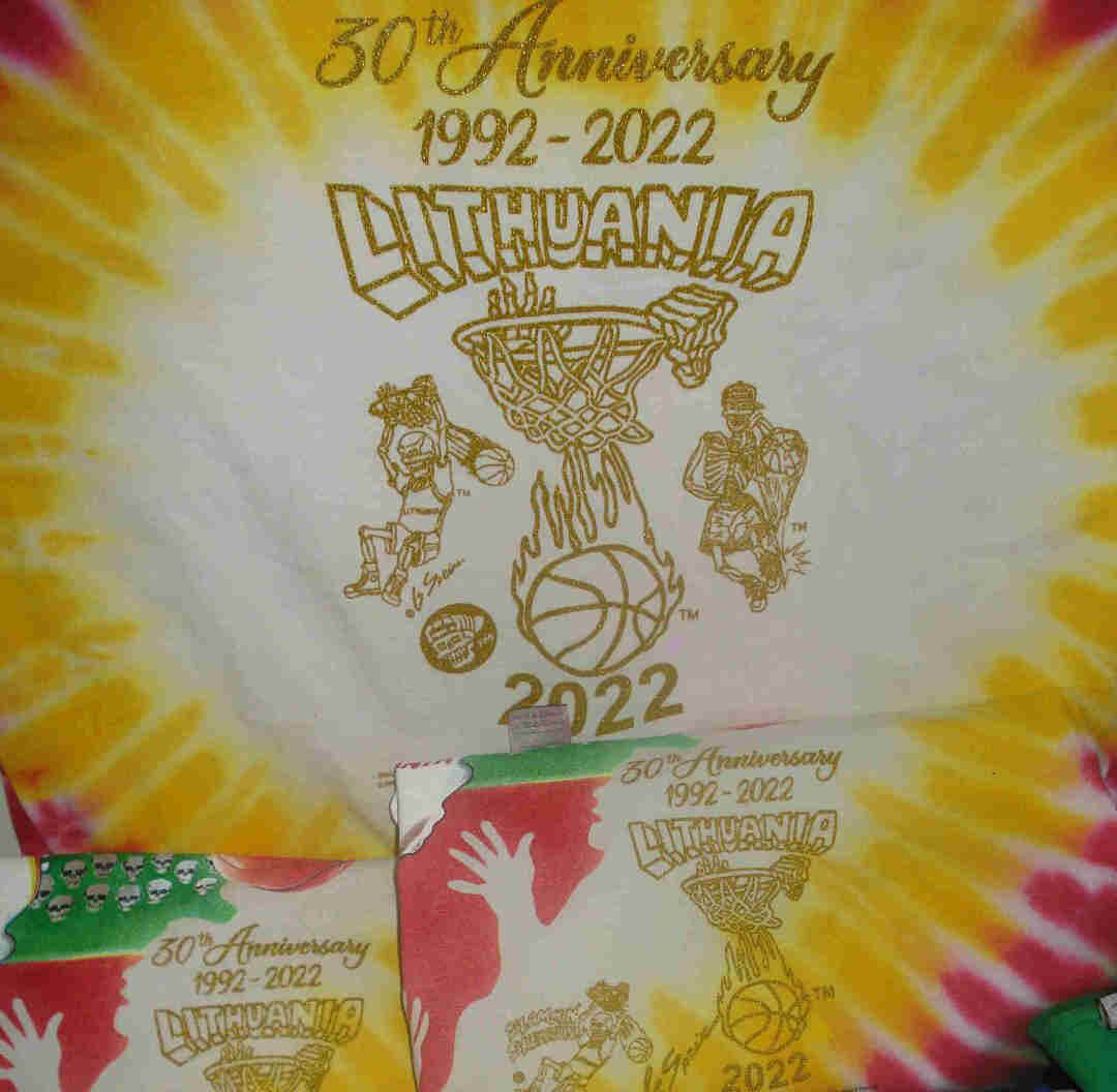 Lithuanian basketball tie dye t-shirt back